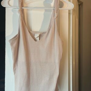 H&M Cream Knotted Strap Tank Top